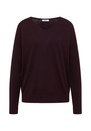 Cecil, LANGARM PULLOVER MIT ROUNDED V-NECK - Pullover - berry red