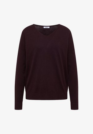 Cecil, LANGARM PULLOVER MIT ROUNDED V-NECK - Pullover - berry red