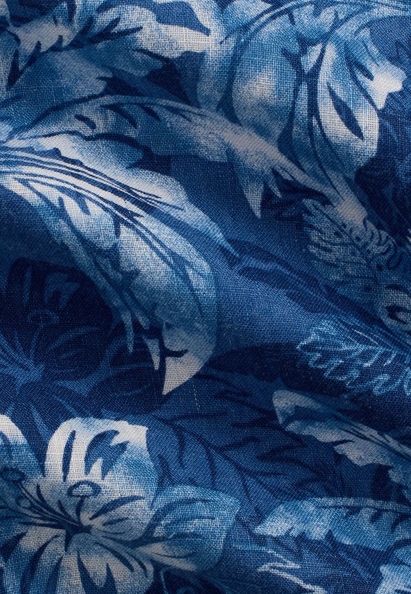 CLASSIC FIT TROPICAL-PRINT LINEN SHIRT - Shirt - indigo palm shadow2