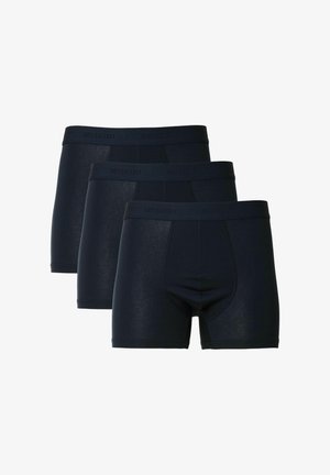 Ensemble de boxers en coton noir, avec une texture lisse, une taille élastique arborant le logo "SELECTED", et un design ajusté. Comprend trois pièces.