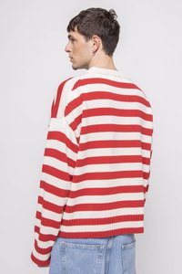 Kaotiko STRIPES SOCIETY UNISEX - Pulóver - ivory/red