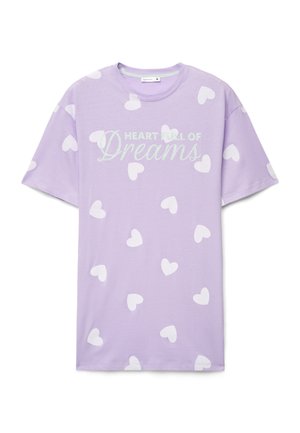 Terranova, OVER CON CUORI E SCRITTA - Maglia del pigiama - var lavanda