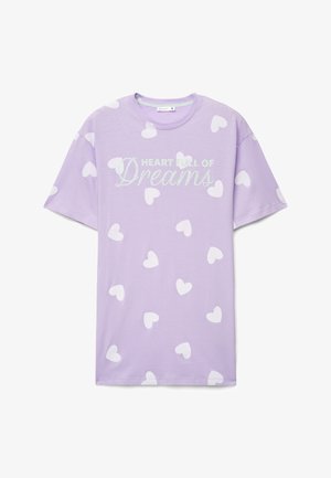 Terranova, OVER CON CUORI E SCRITTA - Maglia del pigiama - var lavanda