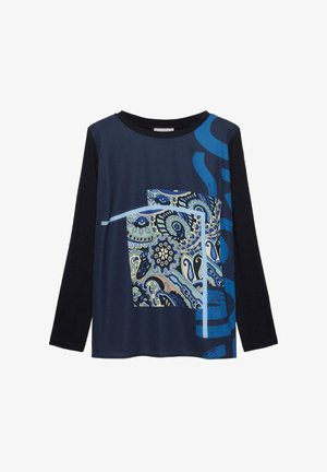 CON STAMPA PITTORICA - T-shirt à manches longues - blu
