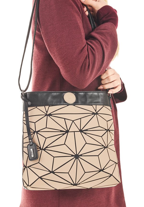 Umhängetasche - cremebeige tiefschwarz