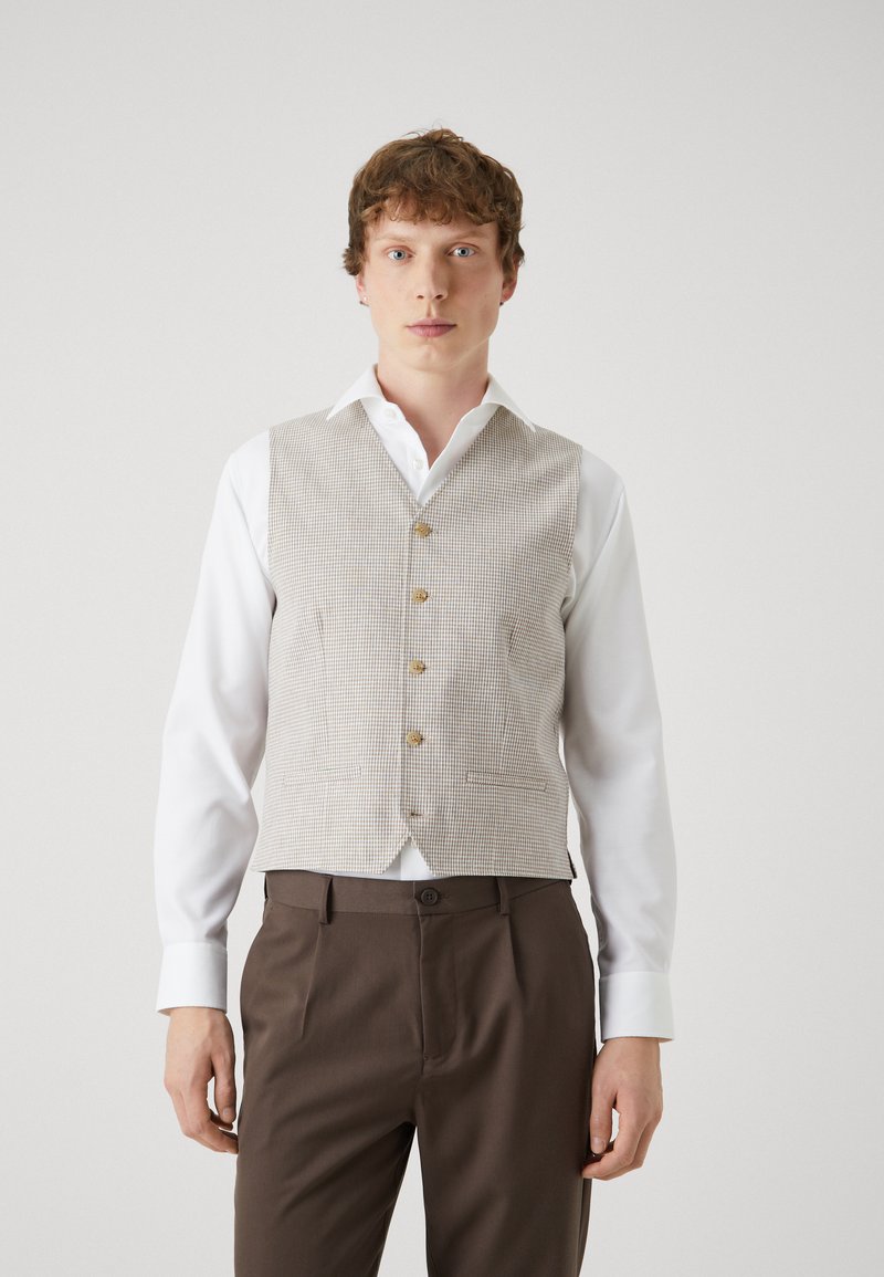 Jack & Jones PREMIUM - JPRRIVIERA LINEN MIX WAISTCOAT - Obleková vesta - timber wolf, Zväčšiť