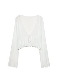 RUFFLED WITH DETAIL - Bluse - beige