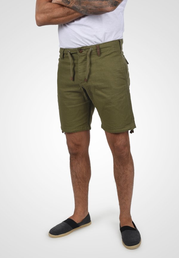 IDMOSES LINEN MIX - Shorts - dark olive