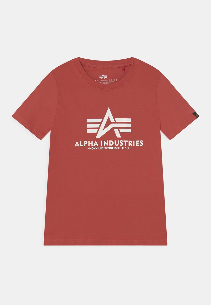 Alpha Industries BASIC KIDS TEENS UNISEX - Potiskana majica - brick red