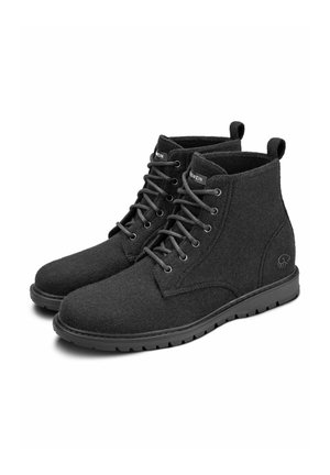 Schnürstiefelette - schwarz