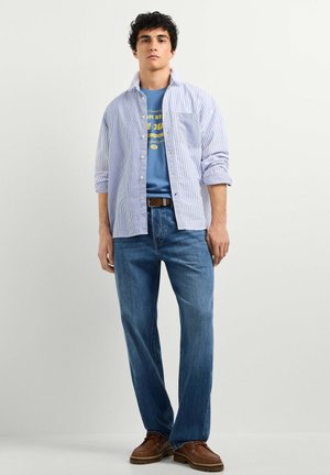 Pepe Jeans, HELIX LOOSE TAPER SLUB - Džíny Relaxed Fit - MEDIUM BLUE