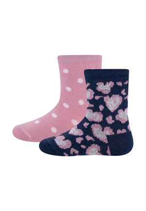 2ER PACK LEO PUNKTE - Socks - navy hell wildrose