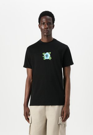 SCREAMING HIBISCUS FRONT UNISEX - Print T-shirt - black
