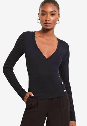 Lipsy WRAP DETAIL - Strickpullover - navy blue
