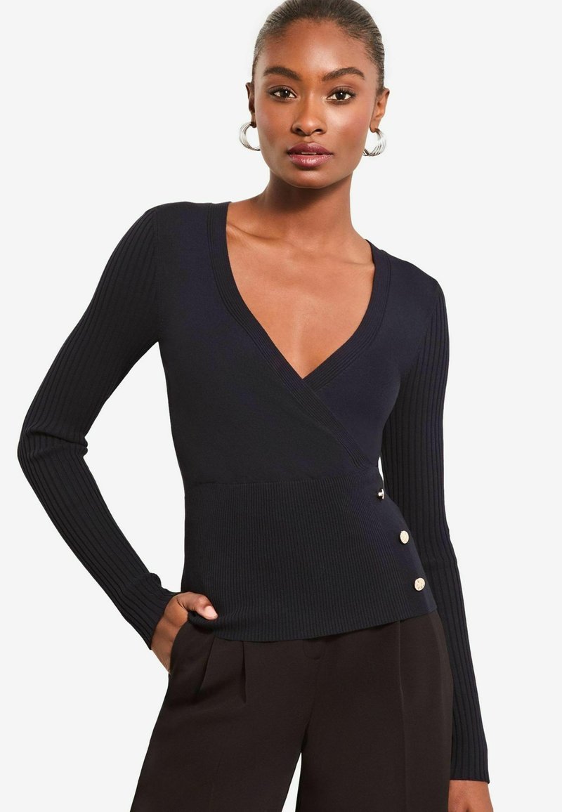 Lipsy WRAP DETAIL - Džemperis - navy blue