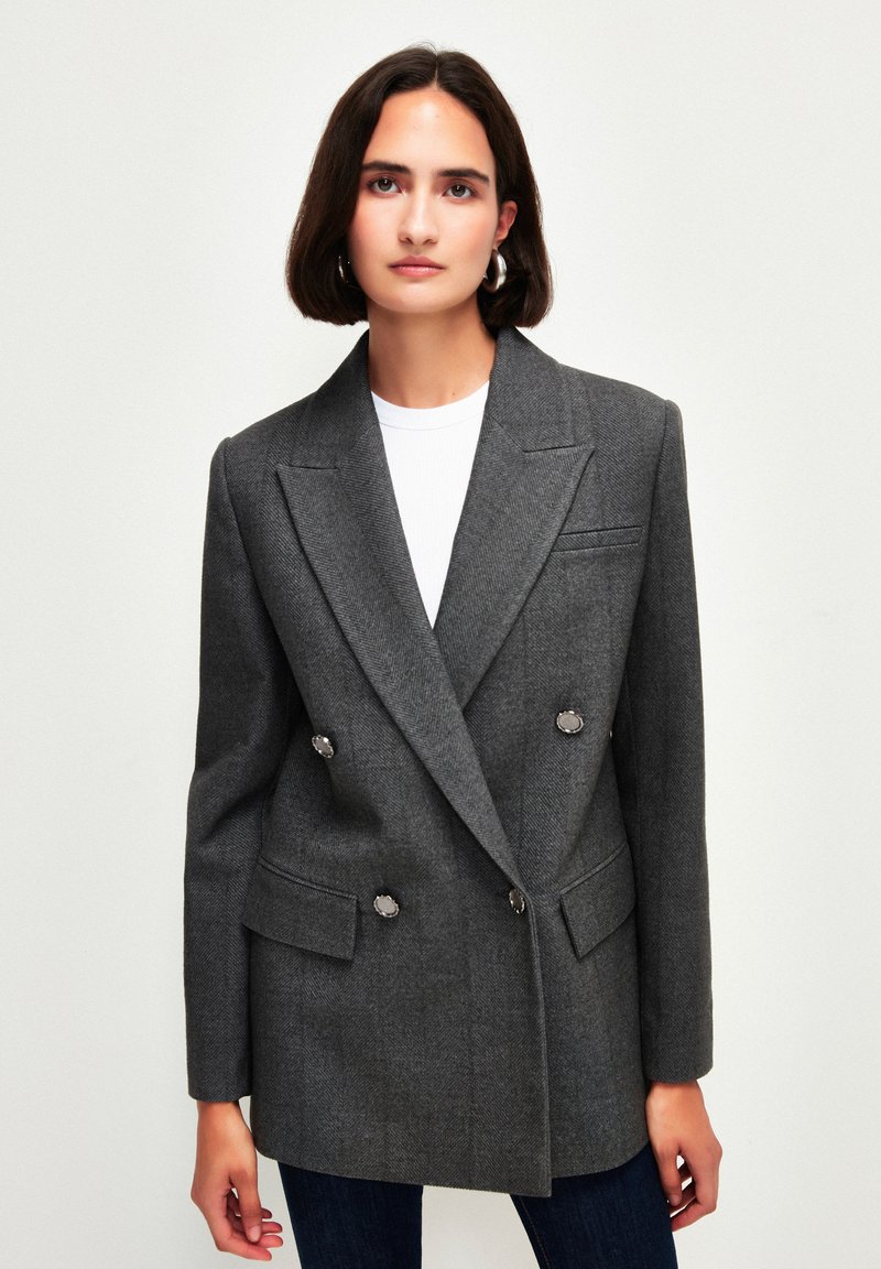 adL DOUBLE BREASTED - Bleiseri - anthracite