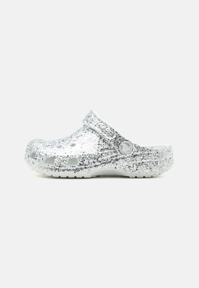 Crocs CLASSIC DAZZLE GLITTER - Slippers - silver-coloured