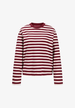 JJXX, JXSOPHIA BOXY LS STRIPE TEE JRS SN - T-shirt à manches longues - cabernet