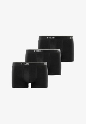 Quatre paires de boxer noirs pour hommes en tissu lisse, avec une taille élastique à logo blanc et un design classique ajusté.