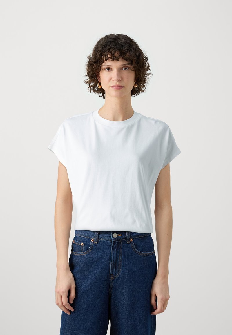 Marc O'Polo DENIM SHORTSLEEVE CUT ON ROUNDNECK - Jednoduché tričko - silky white