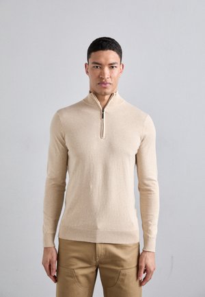 CASHMERE BLEND EASY FIT HALF ZIP - Džemperis - sable