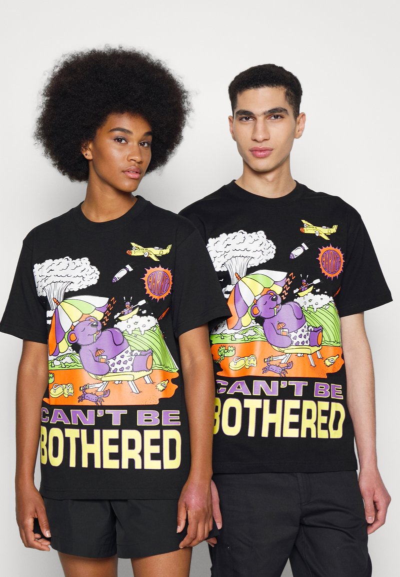 Market CAN T BE BOTHERED UNISEX Print T shirt Black Zalando de