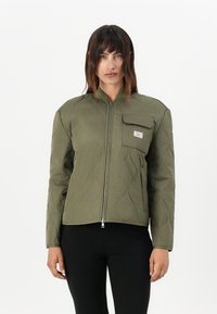 Guess Jeans QUILTED PUFFER JACKET - Bomber-jakk - olive light green