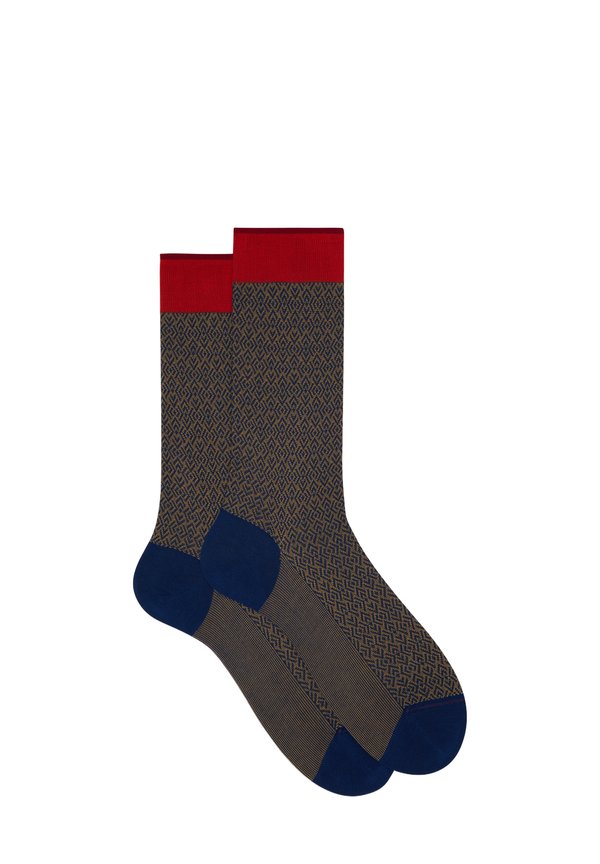WITH GEOMETRIC WEAVE PATTERN - Socken - blu