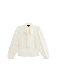 CRINKLED PUSSYBOW  - Blus - white