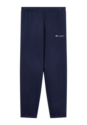 Sudaderas de chándal de color marino, confeccionadas en una tela suave, con pretina elástica, piernas ajustadas y un logotipo blanco bordado en el muslo izquierdo.