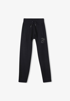 Zwarte sweatpants met een trekkoord in de taille, twee zijzakken en de tekst "Rodeo Life" met een cowboyhoed graphic op de linker bovenbeen.