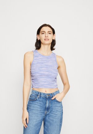 aerie HIGH RUCHED TANK SPACE DYE - Débardeur - classic blue