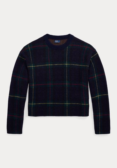 Polo Ralph Lauren PLAID ALPACA-BLEND CREWNECK SWEATER - Pullover - dark blue