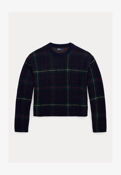 Polo Ralph Lauren PLAID ALPACA-BLEND CREWNECK SWEATER - Pullover - dark blue