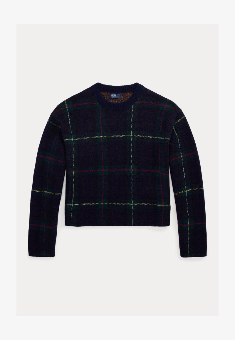 Polo Ralph Lauren PLAID ALPACA-BLEND CREWNECK SWEATER - Pullover - dark blue