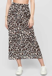 Cloud 5ive FORM WITH AOP - A-vonalú szoknya - beige black