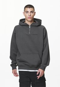 Pegador LOGO OVERSIZED HALF ZIP HOODIE - Kapucni - washed volcano grey