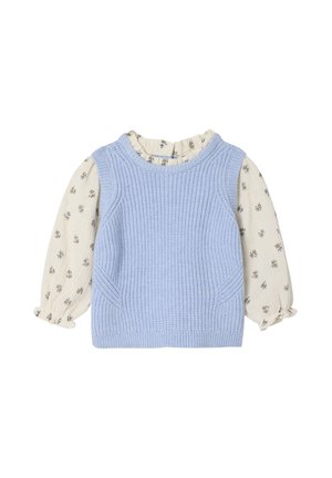MIT 2-IN-1-EFFEKT - Strickpullover - himmelblau