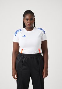 adidas Performance TIRO24 WOMEN - Sport T-shirt - white/lucid blue/app solar red