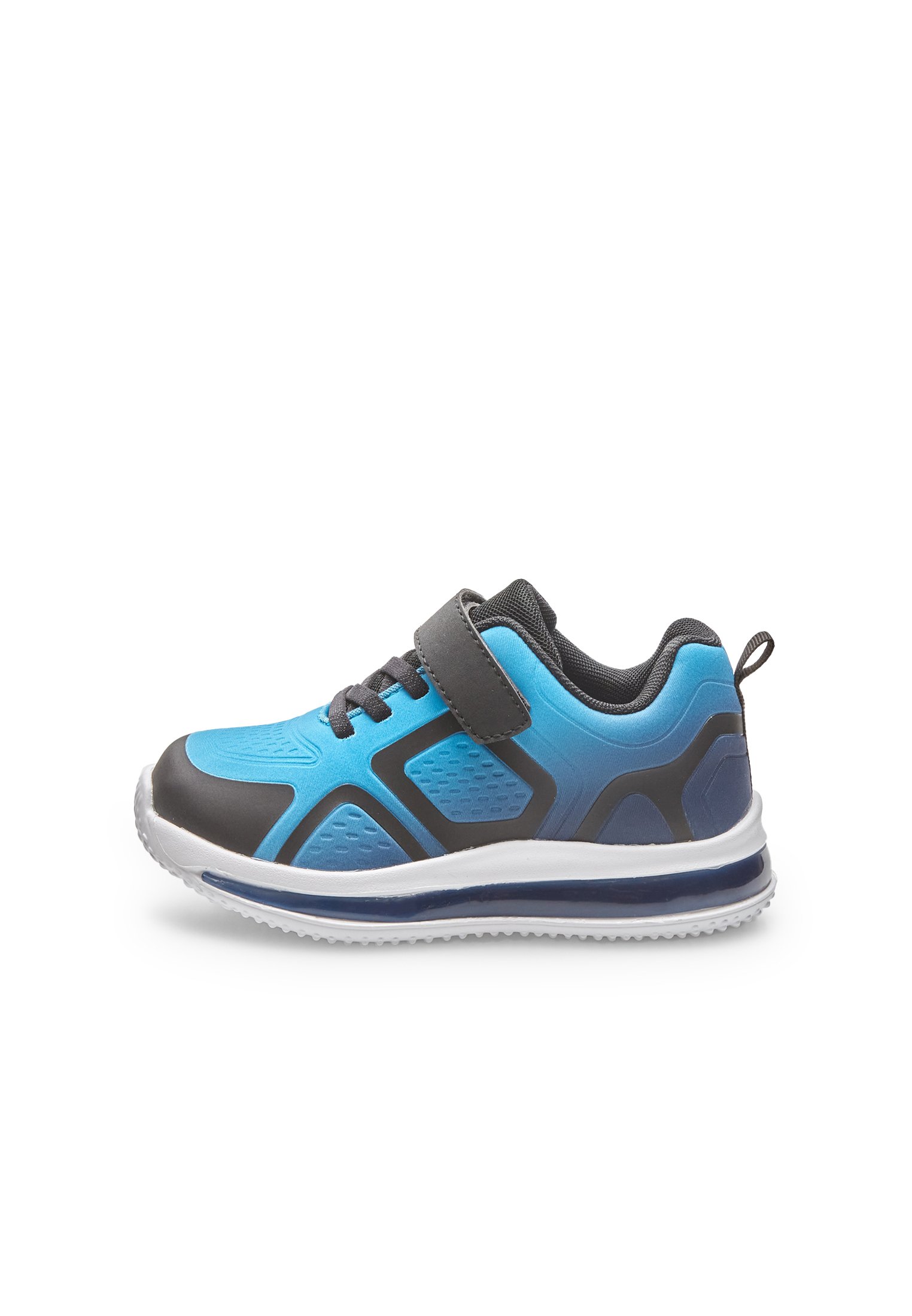 Sneakers bambino primi passi beige e blu con due strappi e punta in camoscio – Balducci
