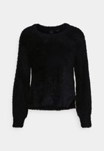 Pinko A Line Leather Sleeve Jumper Grey