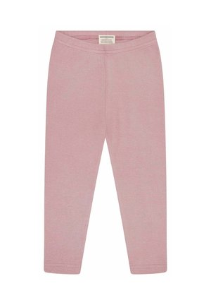 Weiche rosa Leggings für Kleinkinder mit elastischem Bund, geraden Beinen und einfachem Design auf weißem Hintergrund.