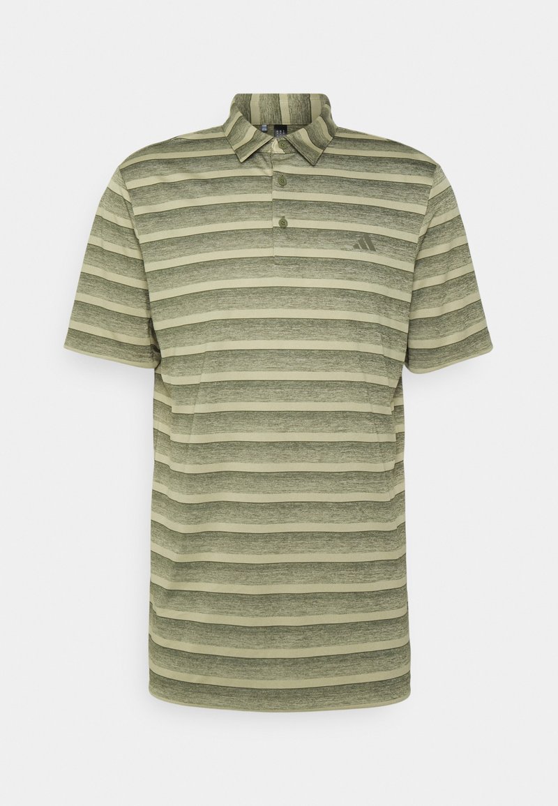 adidas Golf MENS TWO COLOR STRIPE Polo olive strata/hemp/verde