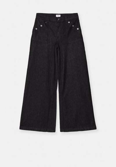 Filippa K LOOSE BUTTONED - Wide leg - washed black