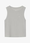 CROPPED SLEEVELESS TOP WITH CURVED HEM - Μπλούζα - beige