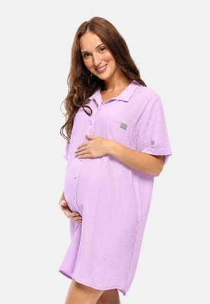 Mija Culture, 2 IN1 MUSLIN STILLNACHTHEMD, UMSTANDSNACHTHEMD M023 HAZEL LILA - Nightie - blau