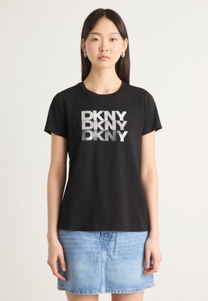 TRIPLE LOGO - T-Shirt print - black/silver coloured