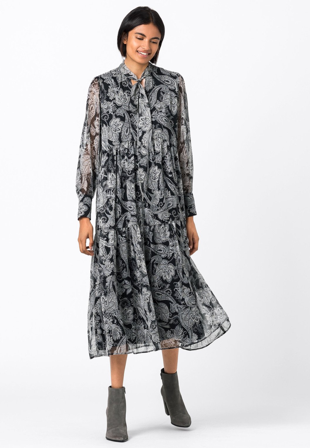 Hallhuber Mit Paisley Print Freizeitkleid Multicolor Schwarz Zalando De 