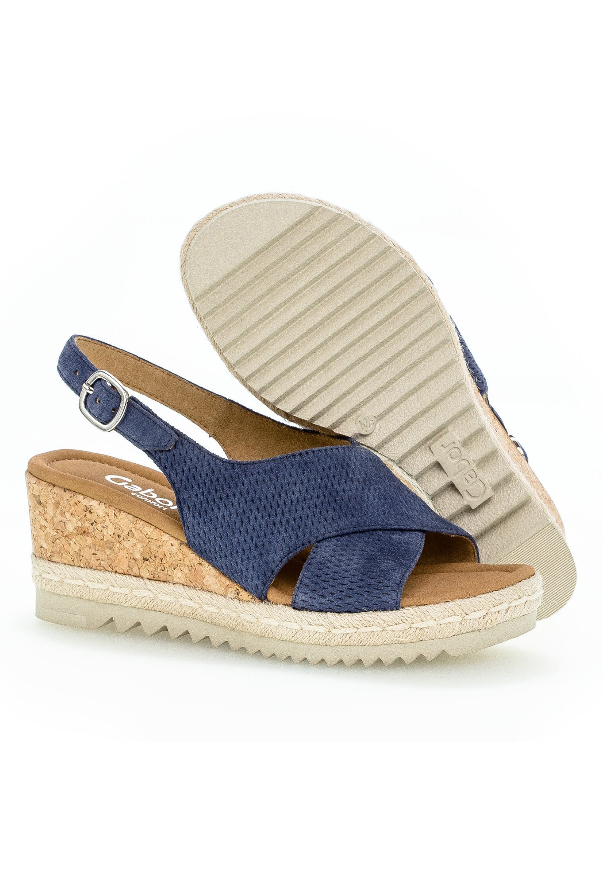 Sandalen Met Jute Sleehak Marine | Musthavesforreal.com