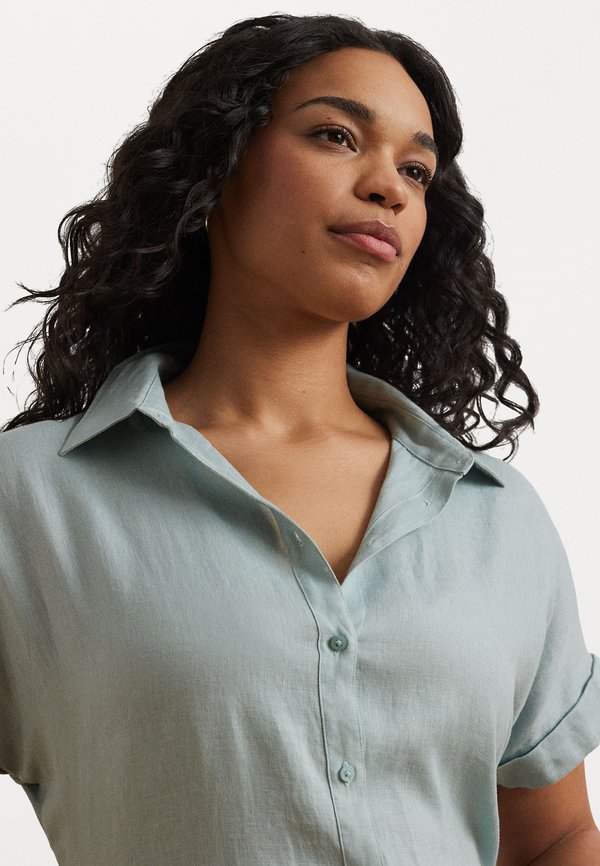 TISSUE LINEN SHORT SLEEVE SHIRT - Button-down blouse - aqua pearl2
